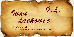 Ivan Lacković vizit kartica